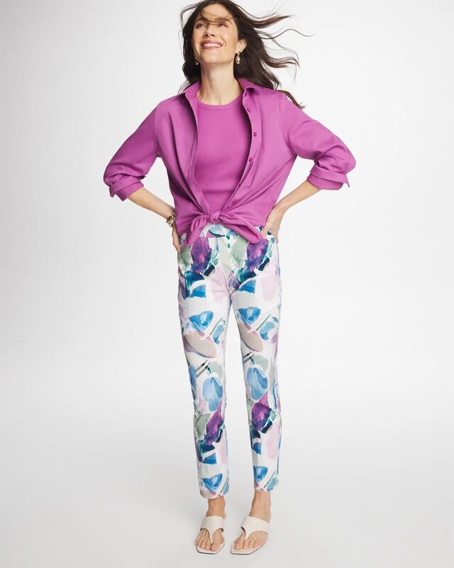 Blur Geo Brigitte Slim Ankle Pants - image 2